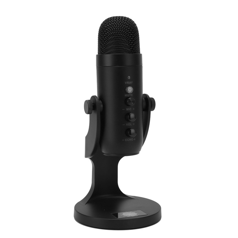 USB Condenser Microphone Plug Play Recording Microphone 360 Degree Rotatable