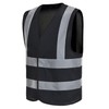 AYKRM Black Hi Vis Security Vest - Reflective Safety for