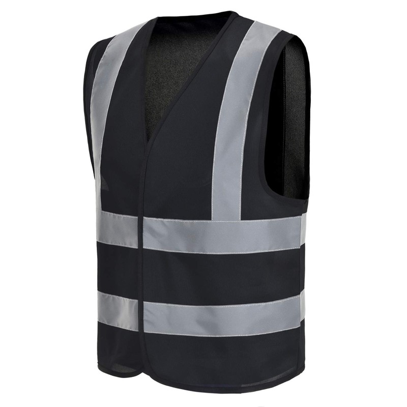 AYKRM Black Hi Vis Security Vest - Reflective Safety for