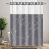 MOXDBT NO Hook Gray Shower Curtain with Snap-in Liner Set