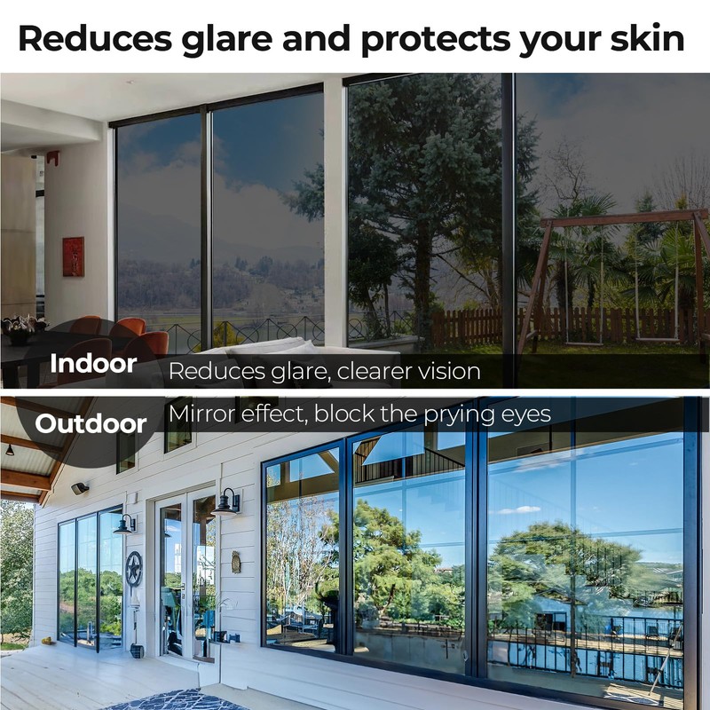 Coavas One Way Privacy Window Film with 3 Tools: Reflective