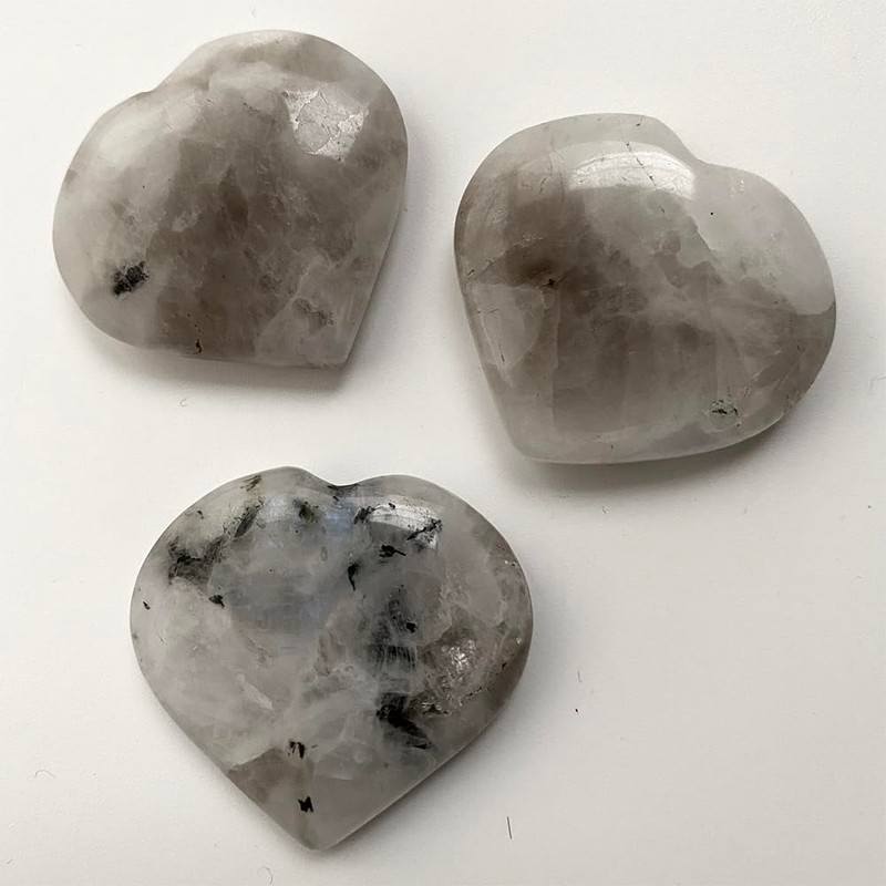 VIE Mini Crystal Heart, 2-3cm, Rainbow Moonstone