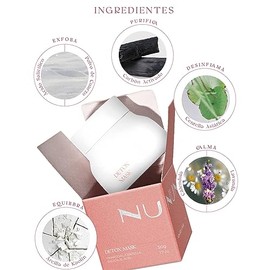 Mascarilla Facial Detox de Carbón Activado Vegetal, Desintoxica, Purifica, Limpia Impurezas, Disminuye Puntos Negros y Poros, Con Centella Asiatica, C