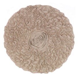 Home Weavers Bell Flower Collection 22" Round 100% Cotton Tufted Bath Rugs, Extra Soft and Absorbent Bath Rugs, Non-Slip Bath Mats, Machine Washable, Bathroom Bath Mats for Floor, Linen