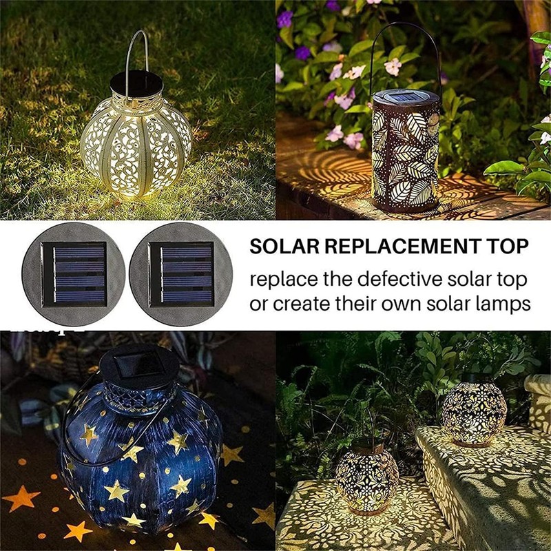Solar Garden Lights, Solar Lantern Light Replacement Top with LED
