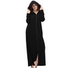 COLORFULLEAF Women's Zip Up Robes Long Sleeve Hooded Fleece Bathrobe