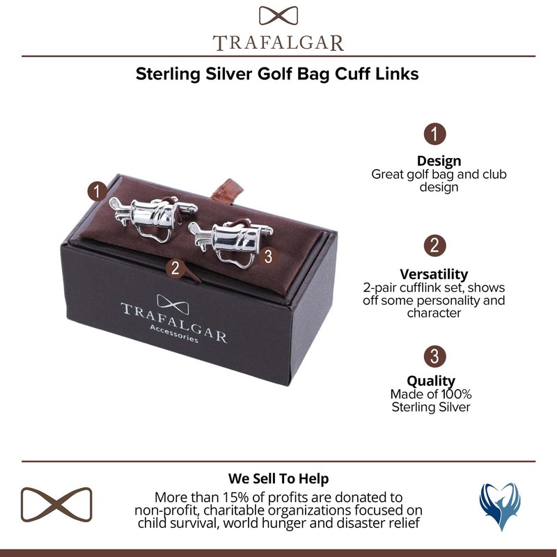 Trafalgar Sterling Silver Golf Bag Cufflinks