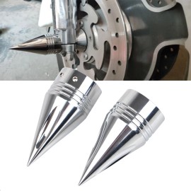 Unbranded CNC Spike Front Axle Nut Covers Fit For Harley Road King Softail Dyna Street Bob