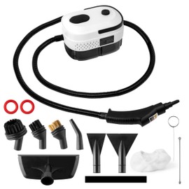 GQIRIL Portable Handheld Steam Cleaner - 2500W High Temperature Cleaning Steamer Machine for Car Detailing, 1.2L Large Capacity 3-Levels Adjustable Hand Held Steamer for Home Auto Grout Automotive