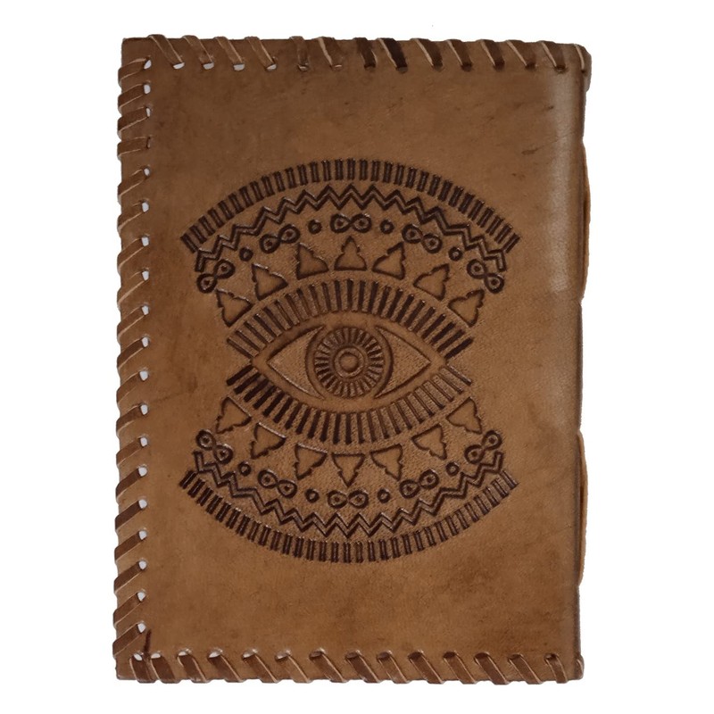 Purpledip Leather Journal 'The Eye': Vintage Design Diary Notebook (12450)