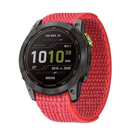 Fleshy Leaf Band Compatible with 22mm Hook and Loop Quick Dry Watch Band for Fenix 8 AMOLED-47mm Fenix 6/Fenix 5/ Fenix 7/EPIX 2, Woven Nylon Ultralight Sport Wristband Strap for Garmin Fenix 6 Pro/Sapphire,Instinct,Forerunner 955 (red1)