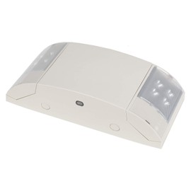 EXITLUX 1 Pack LED Emergency Light Combo Exit Light Fixtures with Back-up Batteries,White Ultra Bright 2 LED Heads,UL Listed,CEC,DOE Compliant,220/277V AC- Corridor Hallway,Home,School