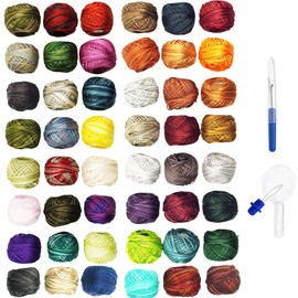 Valdani Embroidery Floss 3-Strand Cotton Hand-Dyed 48-Ball Basics Flare Collection 2 (3SF-BasicFlare2) with Seam Ripper and Needle Threader