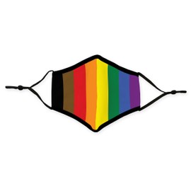 Weddingstar 3-Ply Adult Washable Cloth Face Mask Reusable and Adjustable with Filter Pocket - People of Color Flag