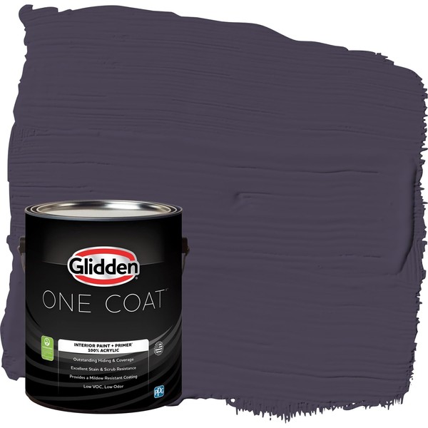 Glidden One Coat 1 gal. Blackberry/Purple Flat Interior Paint with