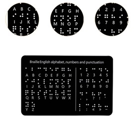 Fenteer Braille Alphabet Board Teaching Aid Tactile Braille School Supplies Portable Braille Learning Educational Tool for Beginners