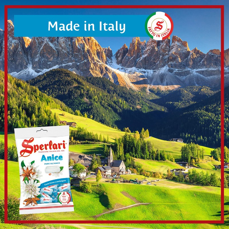 Sperlari Anise Hard Candy Bag, Individually Wrapped Italian Sweets, 200