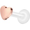 PIERCINGLINE PTFE Labret with Internal Thread Titanium Attachment Heart Piercing