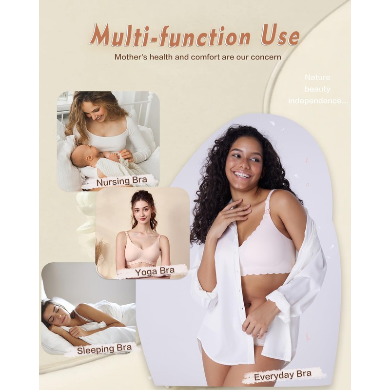As Fairy Nursing Bras for Breastfeeding, Wireless Pregnancy Sleep Bralette