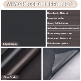 Leather Repair Patch Tape, Self Adhesive Leather Repair kit for Furniture, Leather Patches for Couch,Car Seat,Motorcycle seat,Loveseat (Beige-Litchi Grain, 17X79 Inch)