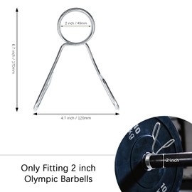 KoMvzyl 4 Pieces 2 Inch Dumbbell Spring Collars Barbell Clamps Locking Collars Clips for Weightlifting Exercise Fitness Training Supplies