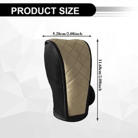 QZTYTY Leather Car Gear Shift Cover, Stick Shift Cover, Durable Shift Knob Cover for Shift Lever Protection, Universal Anti-Slip Automatic Shift Knob Cover Car Accessories for Cars (Black/Beige)