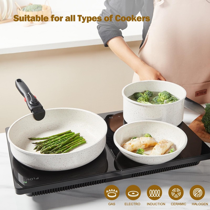 ROSSETTO 17Pcs Pots and Pans Set Non Stick, Ceramic Cookware