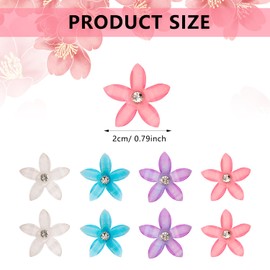 MOTIBACK 40pcs Mini Claw Clips for Women and Girls 4 Colors Mini Flower Hairpin，Great for Design Kids and Adult Hairstyles，Strong Grip Non-slip Tiny Hair Clips