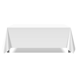 Pomp White 90" x 132" Inch Premium Polyester Tablecloth | Wrinkle + Stain Resistant Easy Care Fabric | Fits 6FT Rectangle Table