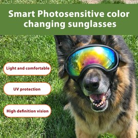 Dog Glasses, UV Protection, Adjustable, Large Dog Sunglasses, Windproof Pet Sunglasses, Dog Glasses for Medium or Large Dogs (Red)