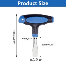 VZU T-Griff 12 mm Flachkopfschraubendreher Karbonstahl Flachkopfschraubendreher Ergonomischer Griff Schlitzschraubendreher mit Kunststoffgriff für Filmsets (Blau Schwarz)