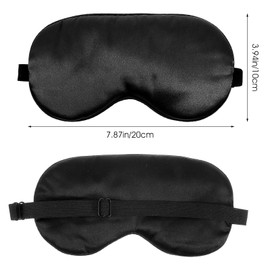 Pack of 4 Sleeping Eye Masks for Men Women Silk Sleeping Mask Adjustable Eye Mask with Elastic Band Light Blocking Sleeping Eye Mask for Yoga Travel (Black)