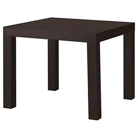 Ikea Lack Particle Board Wooden & Plastic Edging Side Table, black-brown55x55 cm (21 5/8x21 5/8") Pack of (1)