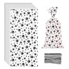 Lecferrarc 100 Pcs Dog Paw Bone Print Treat Bags Puppy