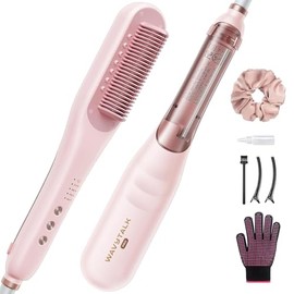 Wavytalk Pro - Cepillo alisador de pelo de vapor, Steamline Pro 3 en 1, cepillo alisador de vapor, reduce el daño, nutre el cabello y acelera el alisa