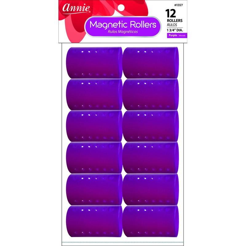 Annie Magnetic Rollers 12 Count Purple 1 3/4" #1357A