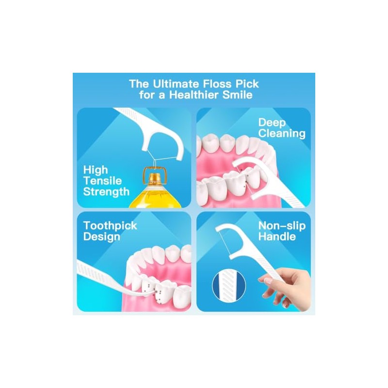Hilo Dental Mango Palillos Limpieza Dientes Sabor Flossers Bucal Aliento