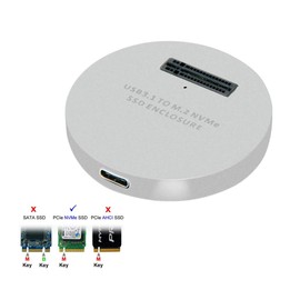 Cablecc USB 3.1 USB-C to NVME M-Key M.2 NGFF SSD External PCBA Conveter Adapter Vertical Type Silver