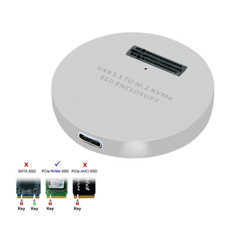 Cablecc USB 3.1 USB-C to NVME M-Key M.2 NGFF SSD