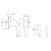 KOTARBAU® Pair of Handles 125 mm with Rosettes and Square