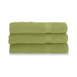 Gabel Face Towels, Pure Cotton Hydrophilic Sponge, 60 x 100 cm, Moss, Set of 3