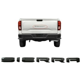 Generic 3-PC Sierra Badge Emblem in Gloss Black Finish for GMC Yukon & Sierra 2019-2024 Models - Suitable for Doors and Tailgate - Fits 1500, 2500HD, and 3500HD Models