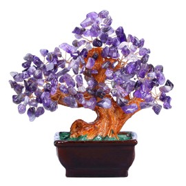 JSDDE Amethyst Crystal Tree Reiki Healing Gemstone Money Tree Feng Shui Crystals Stone Tree Home Office Luck Ornament Decoration 6.3 Inch