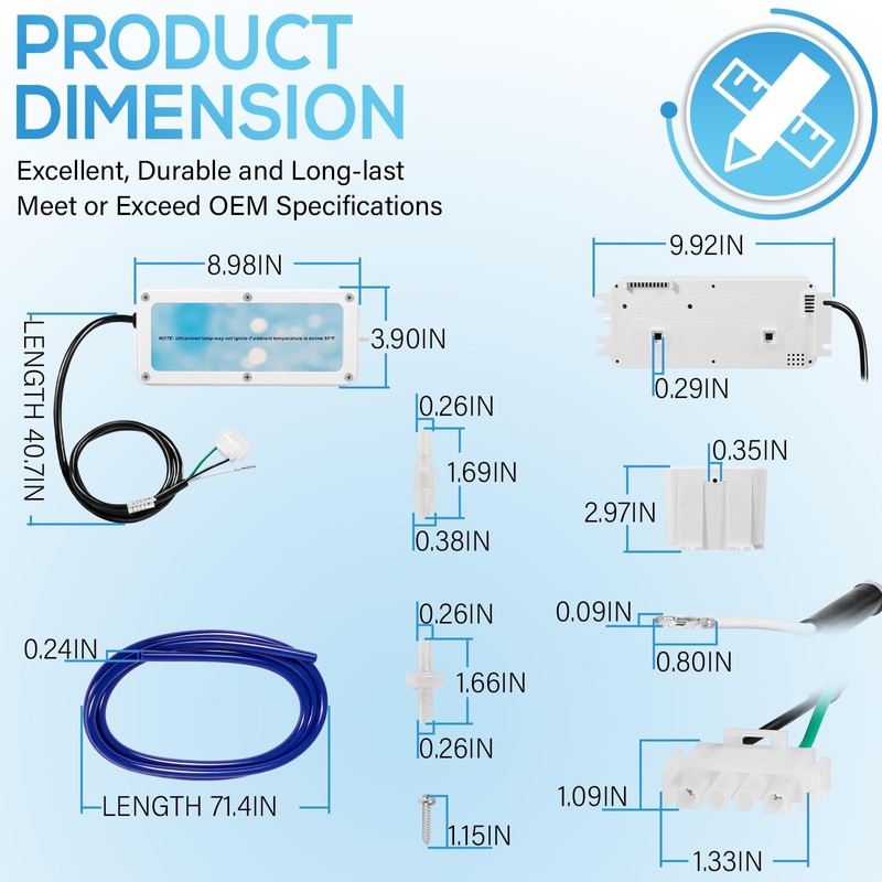 Bonbo 1106523 EUV3 Spa Ozonator Kit with 4-Pin AMP Cord