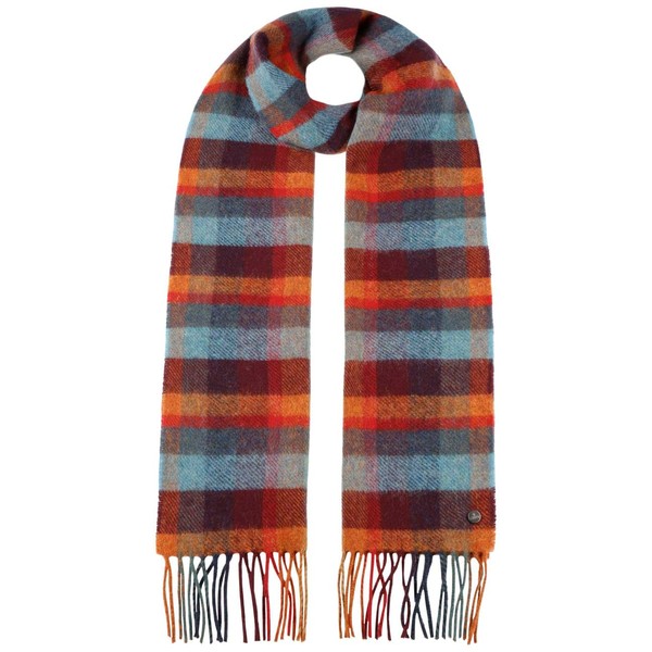 LIERYS Lambswool Check Scarf - Checked Design - Fringe Scarf