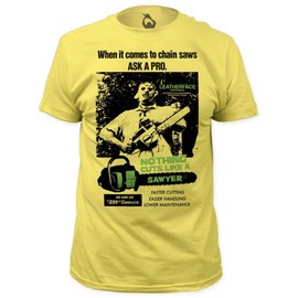 Impact Texas Chainsaw Massacre Cuts Like A Sawyer Men's Tee Banana (XLarge)