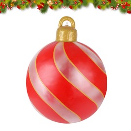 Inflatable Christmas Ball,60cm Christmas Decorated Ball Christmas Outdoor Decorated Ball Large Christmas Hanging Ball Christmas Ornament for Xmas Holiday Wedding Festival Party Yard Decor