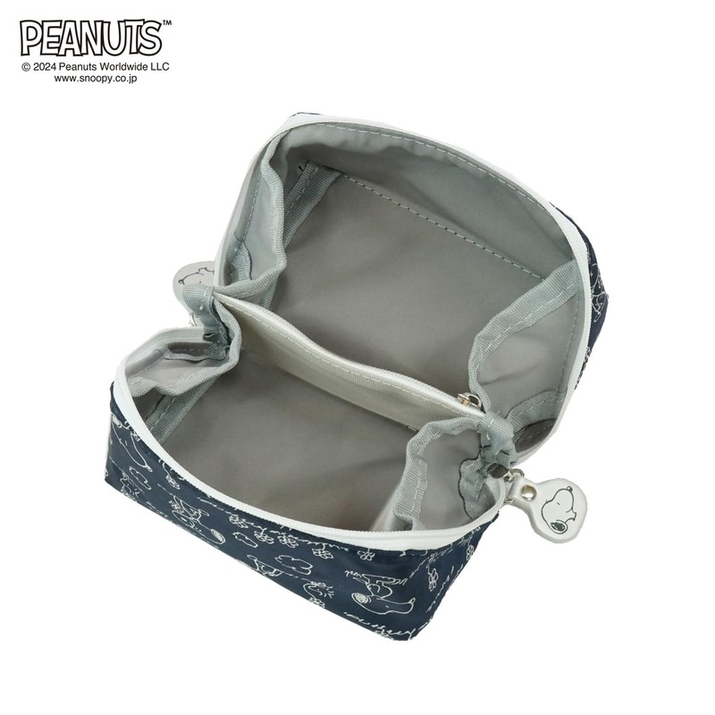 Peanuts D48172D Snoopy & Woodstock Pattern PACAPO Pouch Navy (Wa-58),