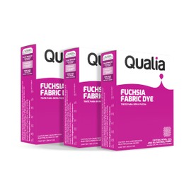 Qualia All Purpose Powder Fabric Dye, Easy to Use Dye for Cotton, Wool, Silk, Wood, & Linen, Ultra Concentrated Colors, Fuchsia, 3 Pack