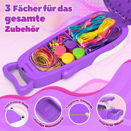 Euclidean Cube Make Your Own Friendship Bracelet, Whale Shaped DIY Jewellery Craft Sets Craft for Girls Aged 8-12, Make Your Own Bracelets, Children's Craft Sets (Purple)